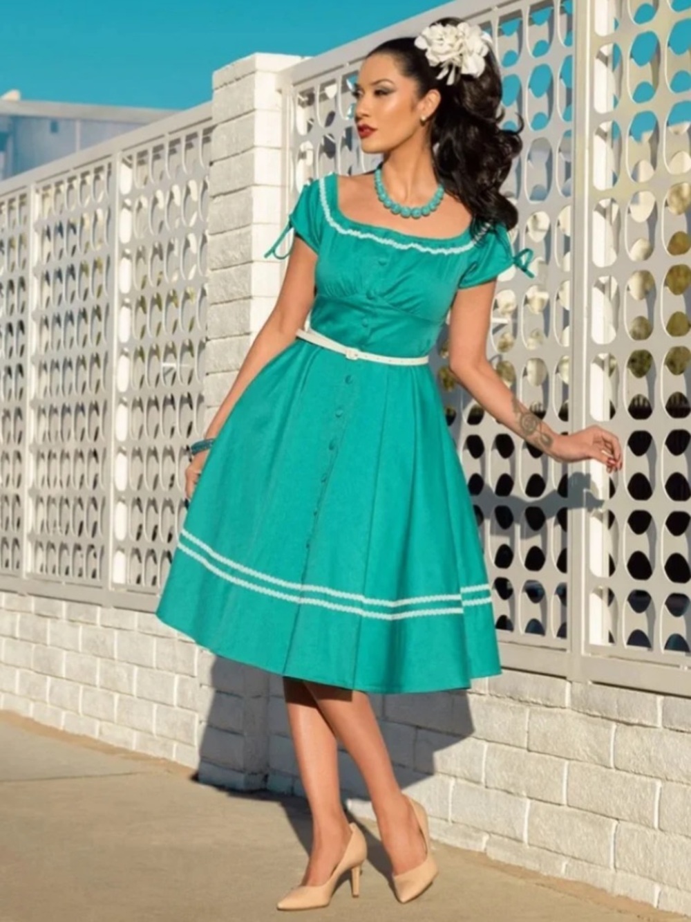 Rockin Bettie Boulevard Nights Sedona Sun Swing Dress XS NWT